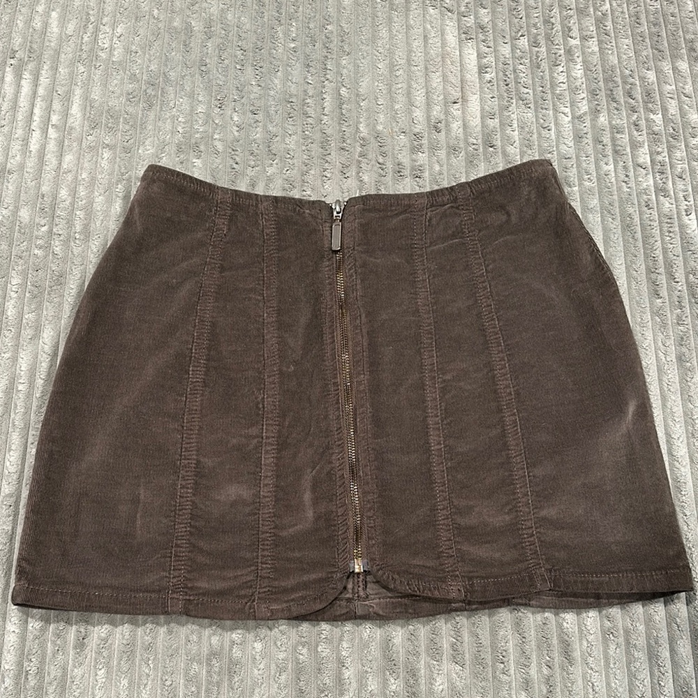 FP We the Free Brown Corduroy Mini Skirt